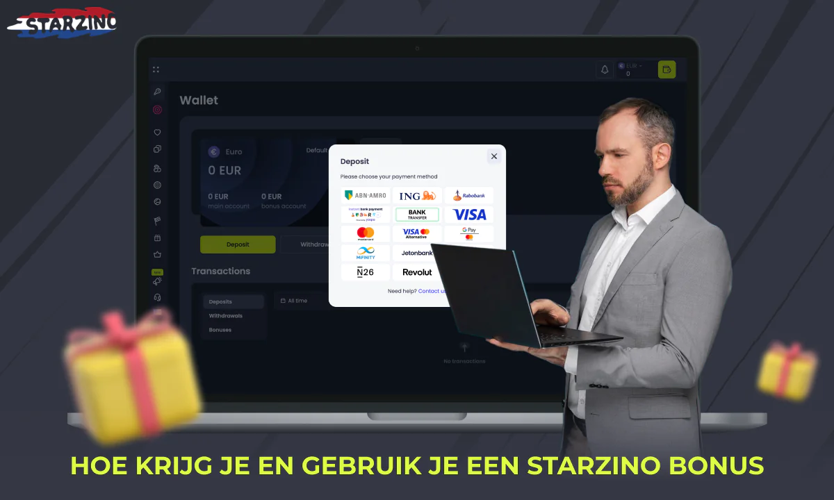 Stap voor stap hoe u bonussen kunt krijgen en gebruiken in Starzino