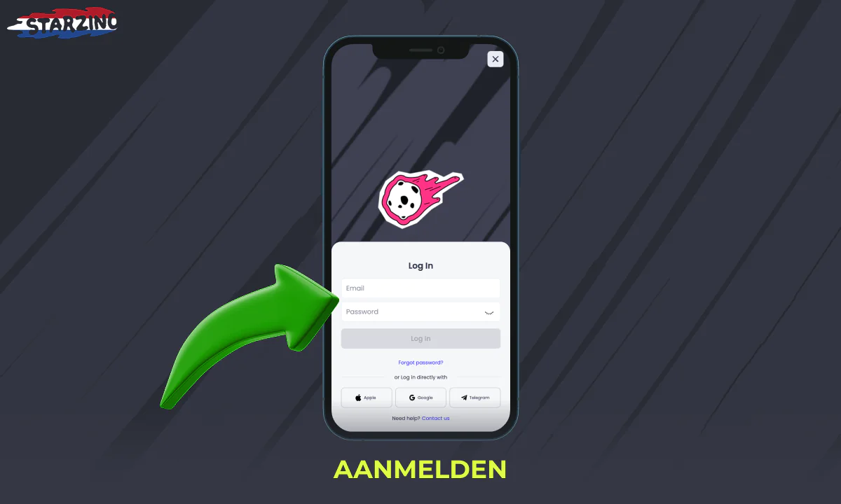 Log in op je Starzino-account vanaf je mobiele apparaat