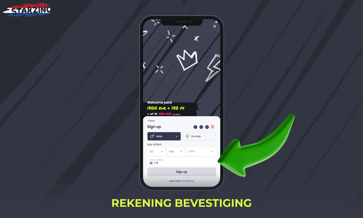Een Starzino-account verifiëren op een mobiel apparaat