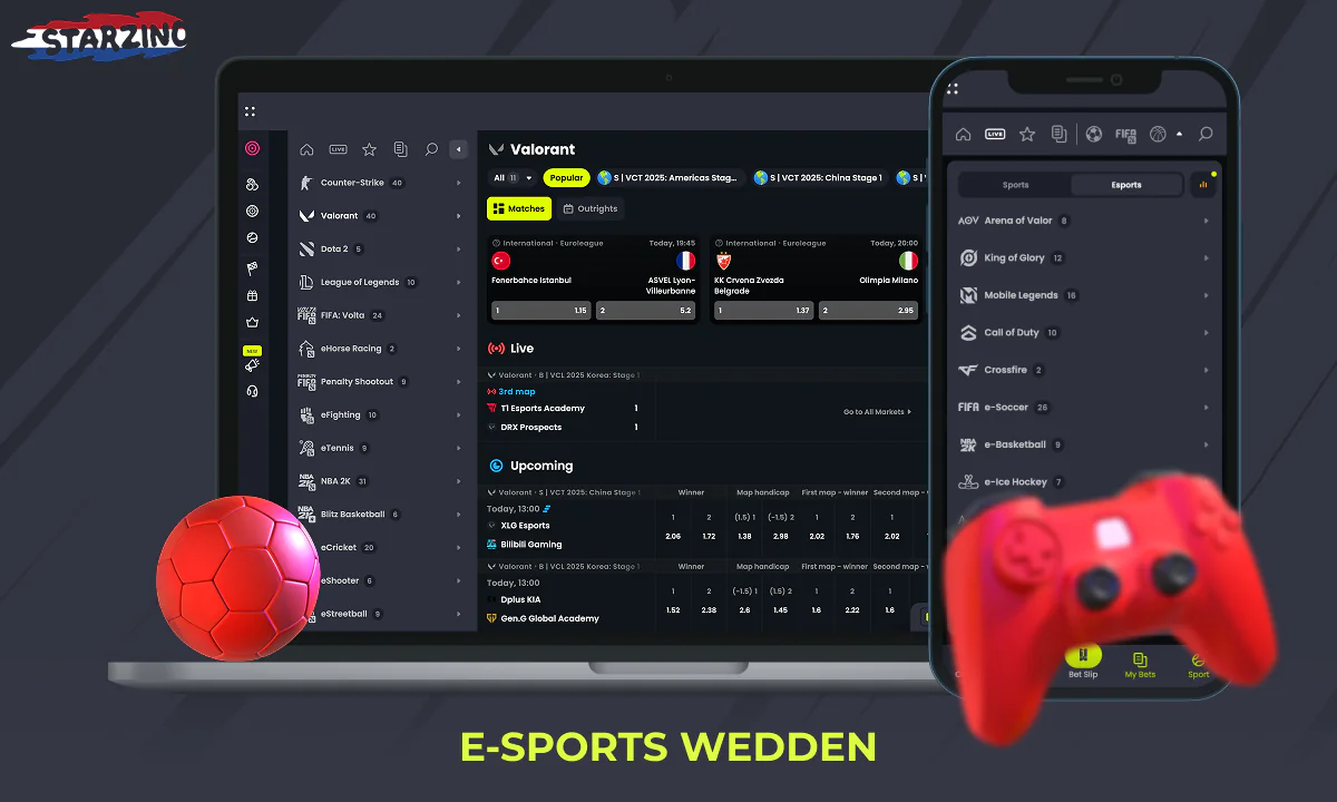 Wed op eSports-evenementen en toernooien bij Starzino